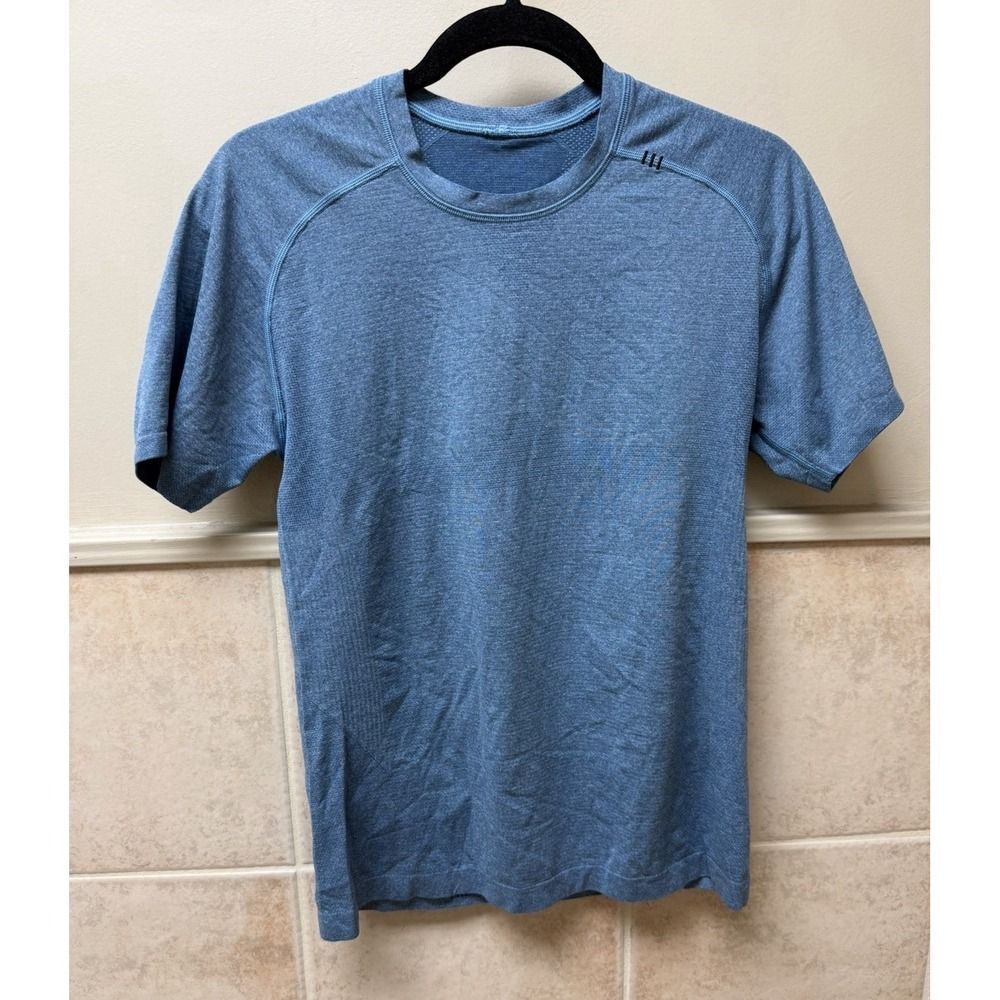 Lululemon Metal Vent Tech Short Sleeve Tee Blue Mens Athletic Training. Sz S - Picture 2 of 10